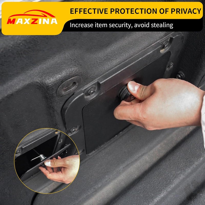 Maxzina Truck Security Lock Cover Compatible with 2022-2025 Ford Maverick Code Lock Design Bin Cover Bed Storage Bin Side Cover with Code Lock for 2024 Maverick Accessories - Image 3